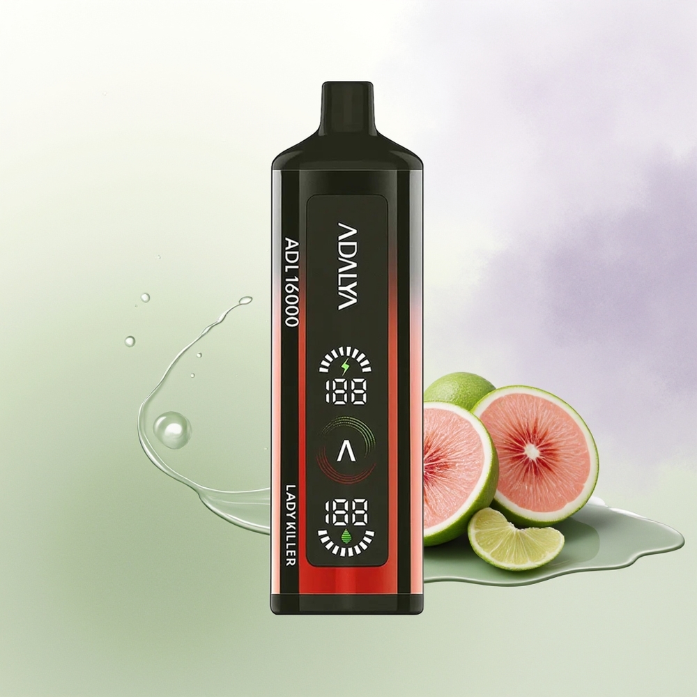 Adalya ADL 16000 PRO Pūšanas Vienreizējās Lietošanas Vape Dāmu Nīcinātājs (Alumīnija Pārklājums 25ml)