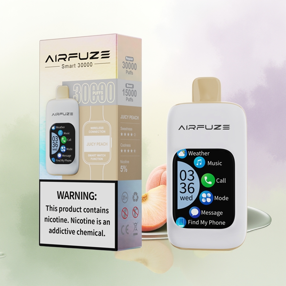 AirFuze Smart 30000 Puffs Sulu Persiku Vienreizējās Lietošanas Vape 900mAh Type-C