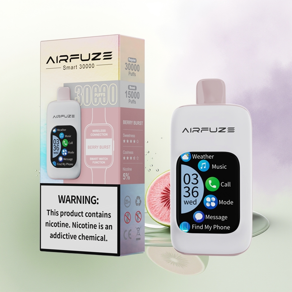 AirFuze Smart 30000 Puffs Vienreizējās Lietošanas Vape Ogu Pūšu Berry Burst 900mAh Type-C