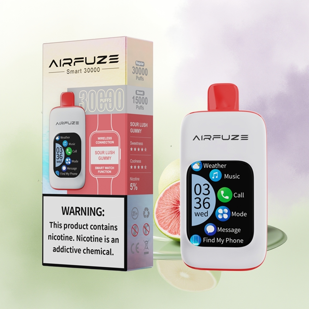 AirFuze Smart 30000 Puffs Vienreizējās Lietošanas Vape Skābā Lush Gummy ar 5 Nikotīna un Type-C Uzlādi