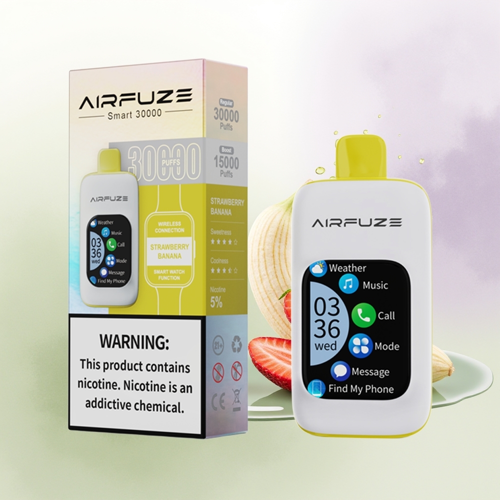 AirFuze Smart 30000 Puffu Vienreizējās Lietošanas Vape Zemeņu Banāns 5 900mAh