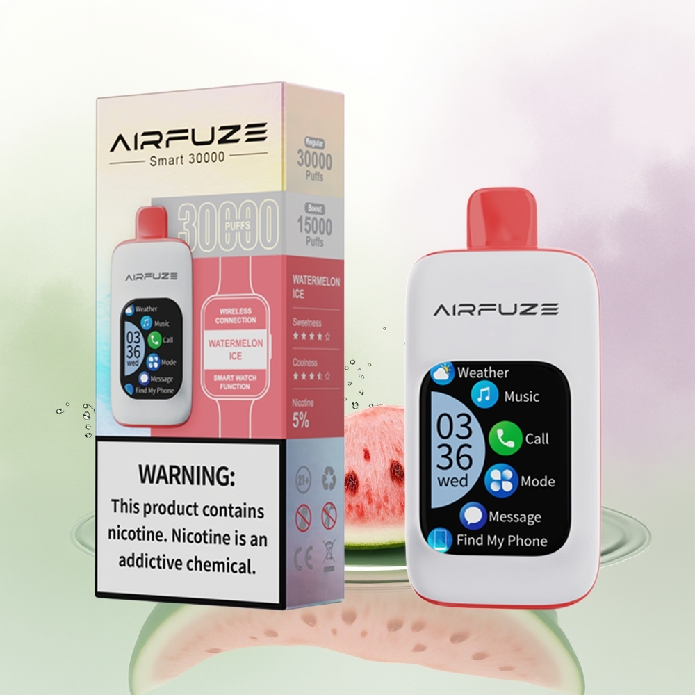 AirFuze Smart 30000 Pūšu Vienreizējās Lietošanas Vape Arbūza Ledus ar 5 Nikotīna un Type-C Uzlādi