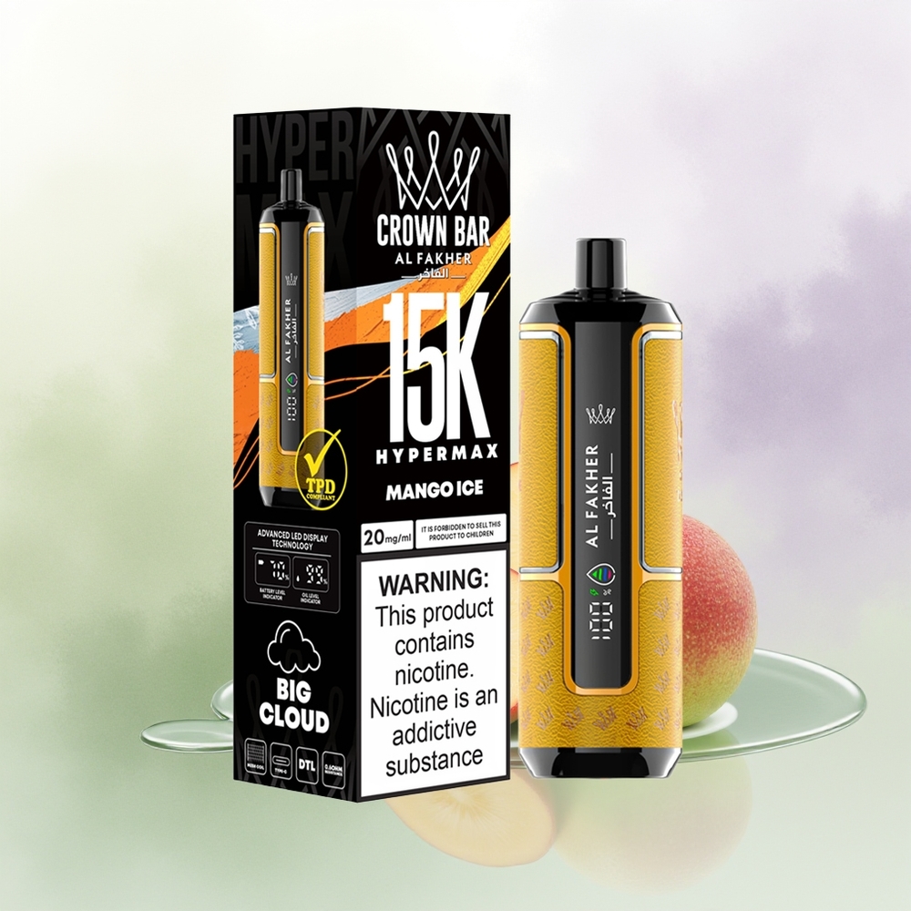 Al Fakher Crown Bar 15K Mangoju Ledus Kompaktais Portatīvais