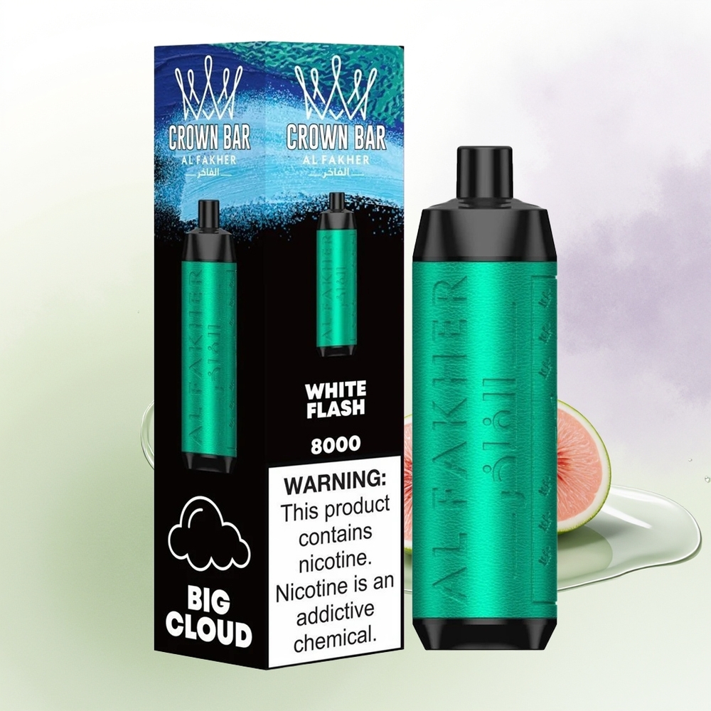 Al Fakher Crown Bar 8000 Baltā Zibsnība Vienreizējās Lietošanas Vape 18ml 5mg