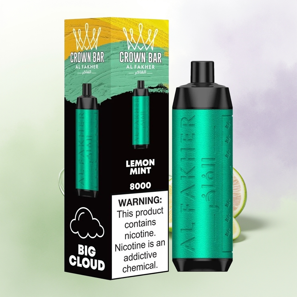 Al Fakher Crown Bar 8000 Citrons Mētra 18ml USB-C