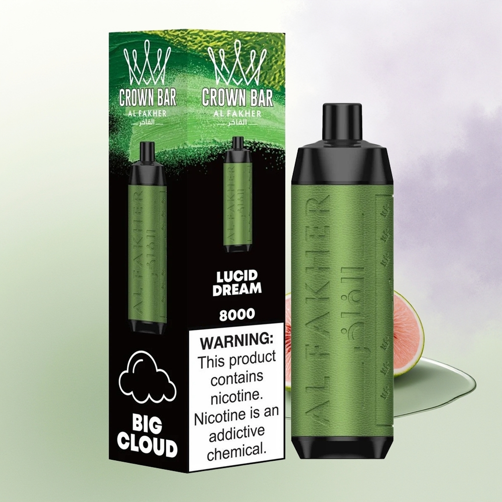 Al Fakher Crown Bar 8000 Kristāla Vienreizējās Lietošanas Vape Gaišā Sapņošana 18ml 8000 Iekšpūšas