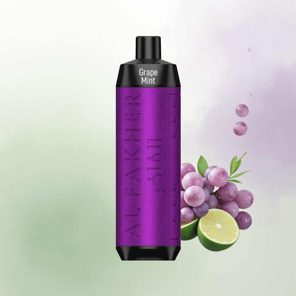 Al Fakher Crown Bar 8000 Kristāla Vienreizējās Lietošanas Vape Vīnogu Mētra 18ml USB-C