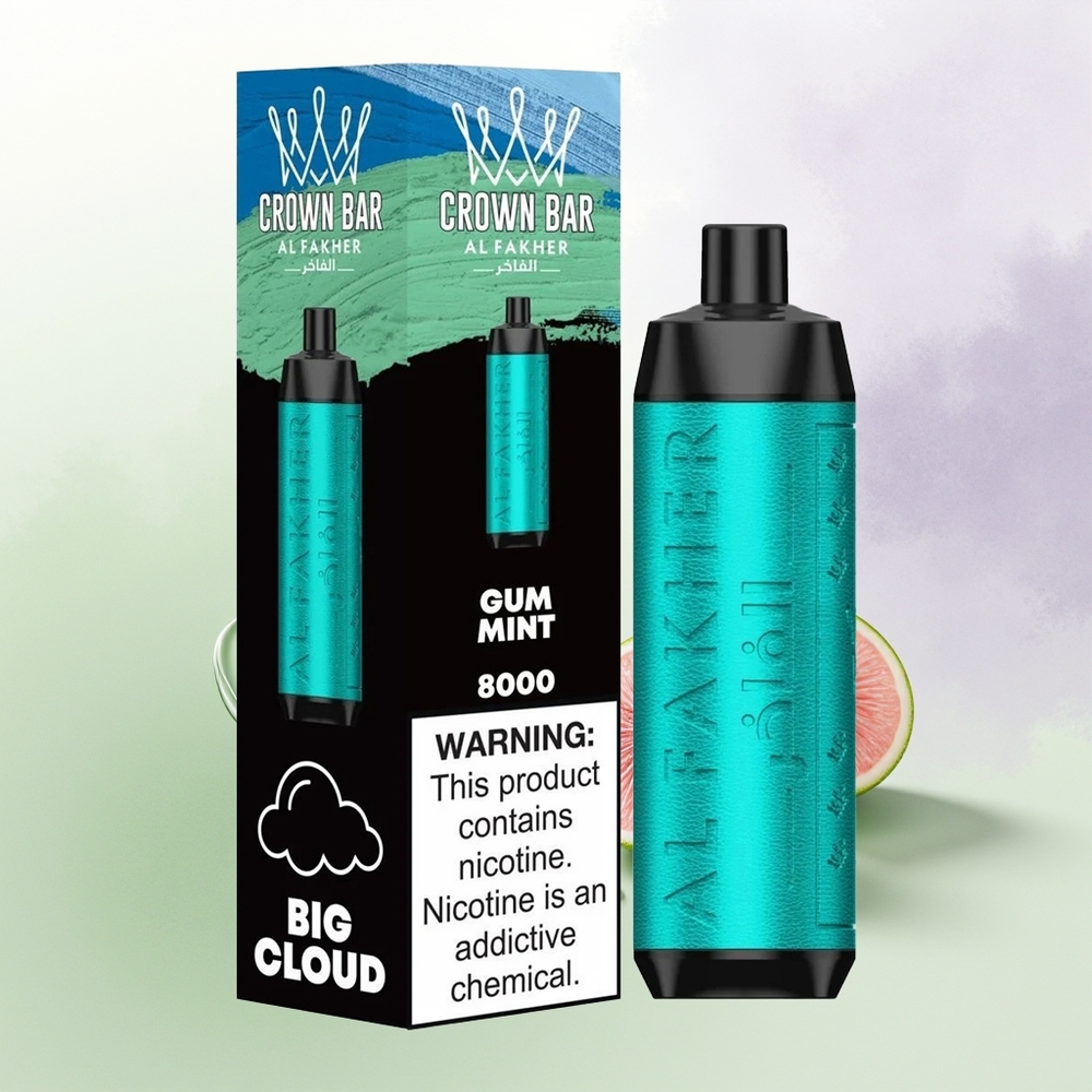 Al Fakher Crown Bar 8000 Kristāls Vienreizējās Lietošanas Vape Smilšu Mētra 18ml USB-C