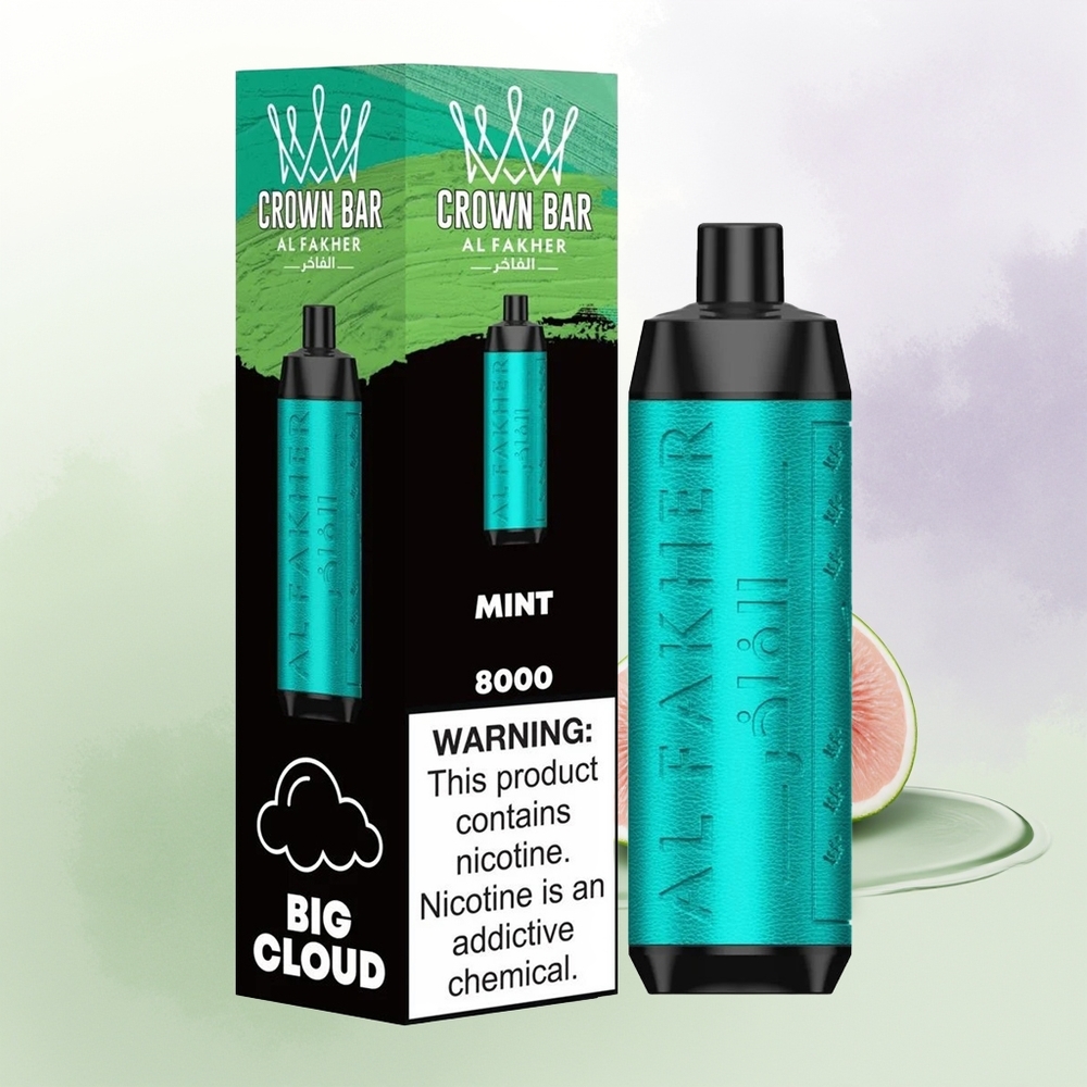 Al Fakher Crown Bar 8000 Mēness Vienreizējās Lietošanas Vape Mēta + 18ml e-Liquid + 5mg Nikotīns