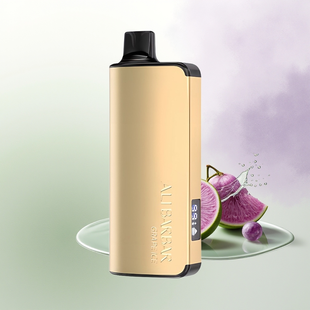 Alibarbar Ingot 9000 Pūšas Vienreizējās Lietošanas Vape Vīnogas Ledus ar 22ml E-šķidruma un LED Displeju