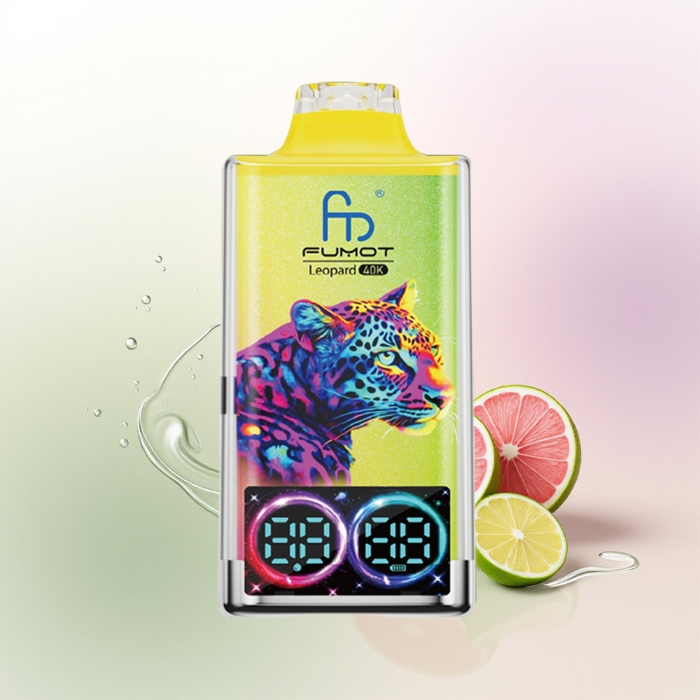 Fumot Leopard 40K Puffs Dispozablais Vējš Rozā Limonāde 5 Nicotine Dual Mesh