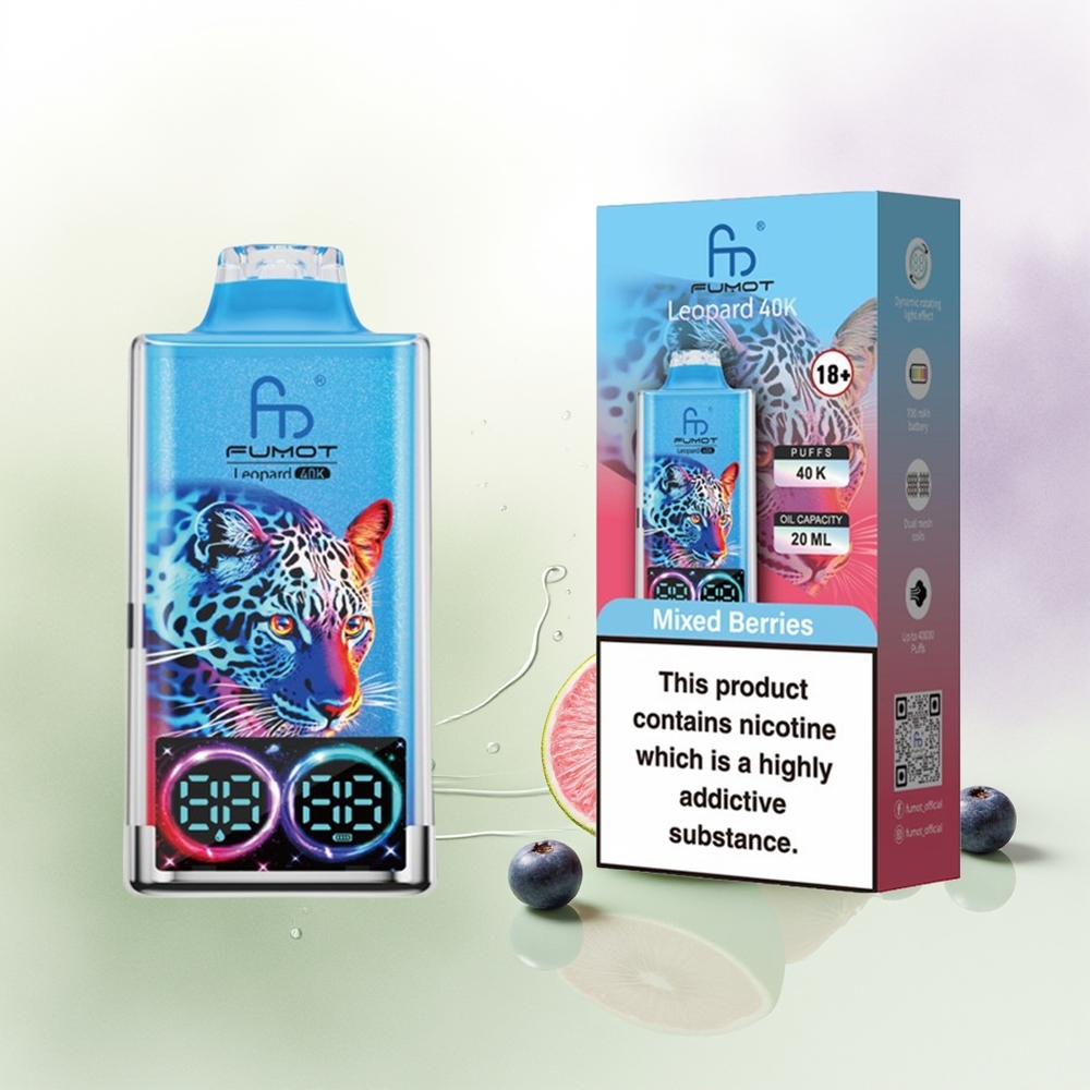Fumot Leopard 40K Puffs Jauktas Ogulāju Vienreizējās Lietošanas Vape 0 Nicotine Type-C Charging
