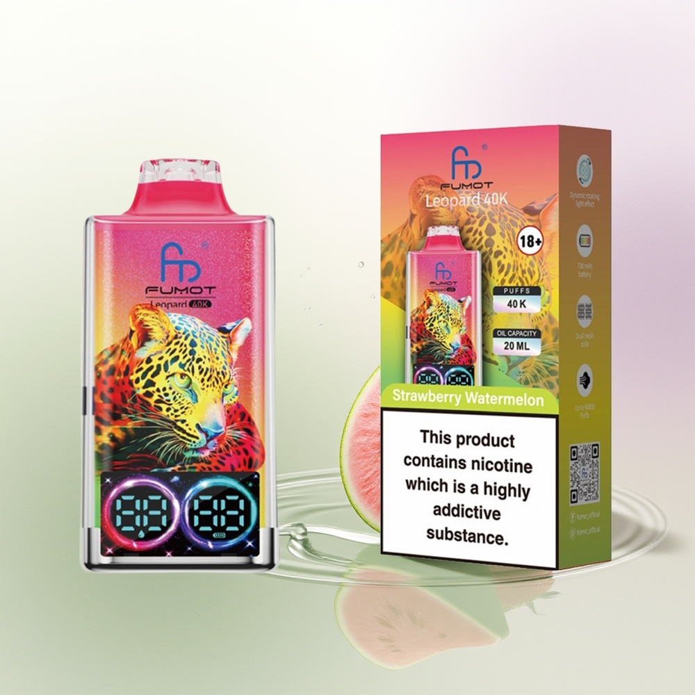 Fumot Leopard 40K Puffs Vienreizējās Lietošanas Vape Zemeņu Arbūzs 5 Nicotine 700mAh Battery