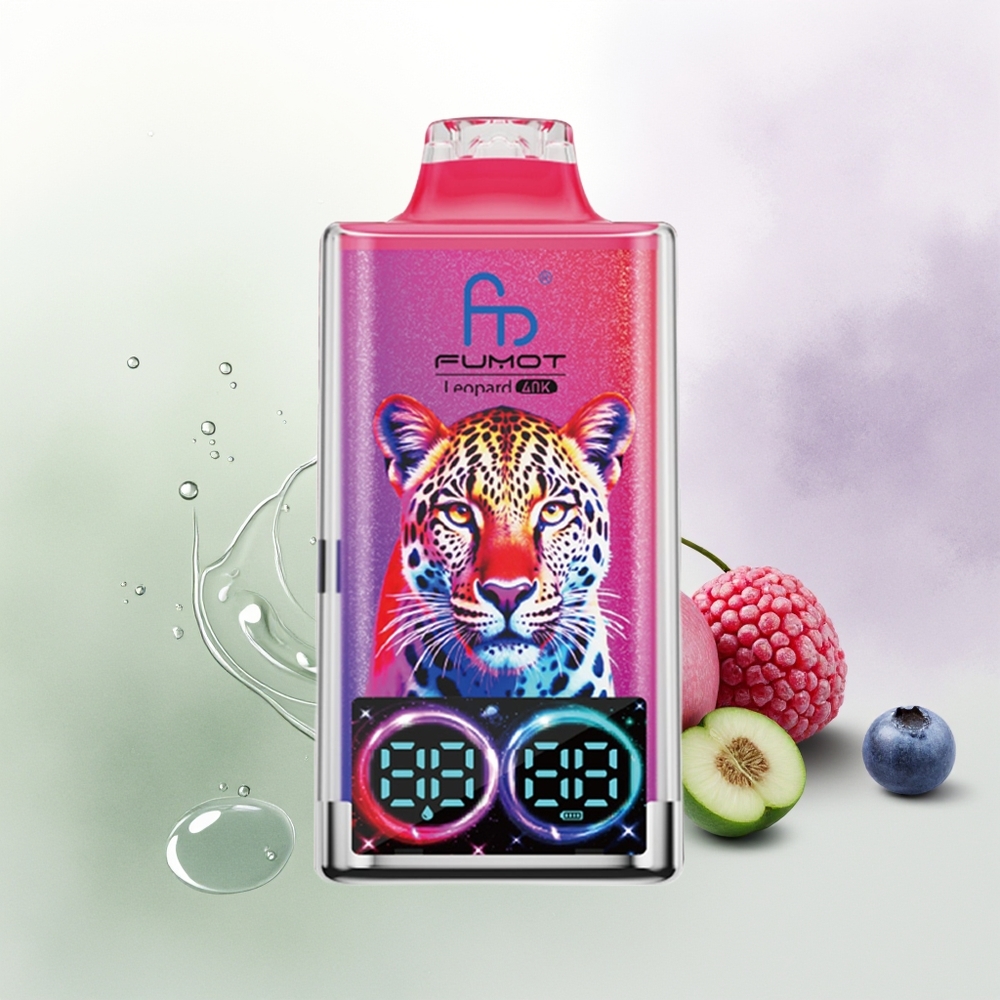 Fumot Leopard 40K Puffs Vienreizējās Lietošanas Vape Zilene Ķiršeja Brūklenes 5 Nicotine 700mAh Battery