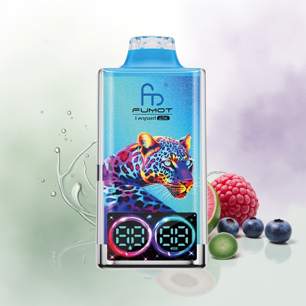 Fumot Leopard 40K Puffs Vienreizējās Lietošanas Vape Zileņu Aveņu 5 Nicotine 700mAh Battery