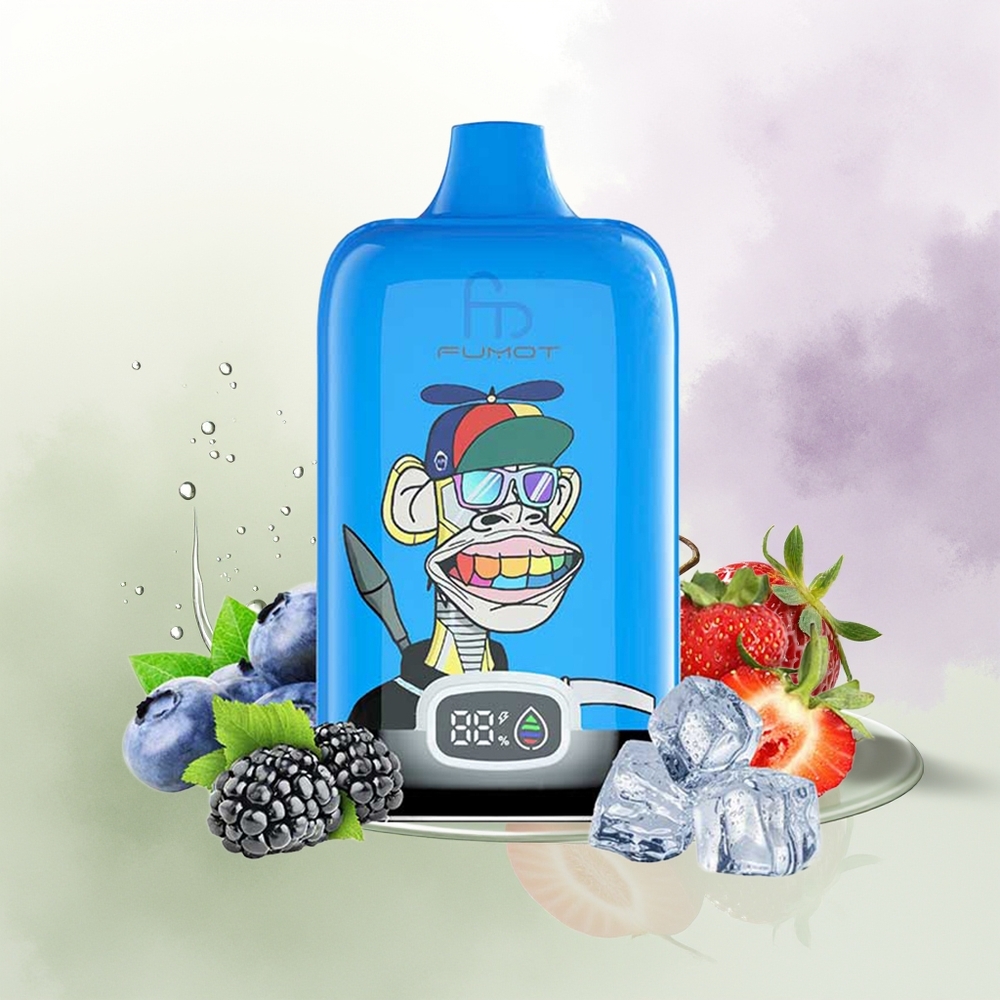 Fumot Tornado 12000 Puffu Zemeņu Vīnogu Vienreizējās Lietošanas Vape ar Type-C Uzlādi un Mesh Coil
