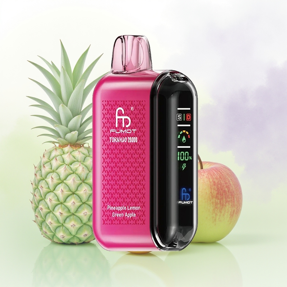 Fumot Tornado 20000 Puffs Ananāsu Citrons Zaļā ābols 20ml 850mAh