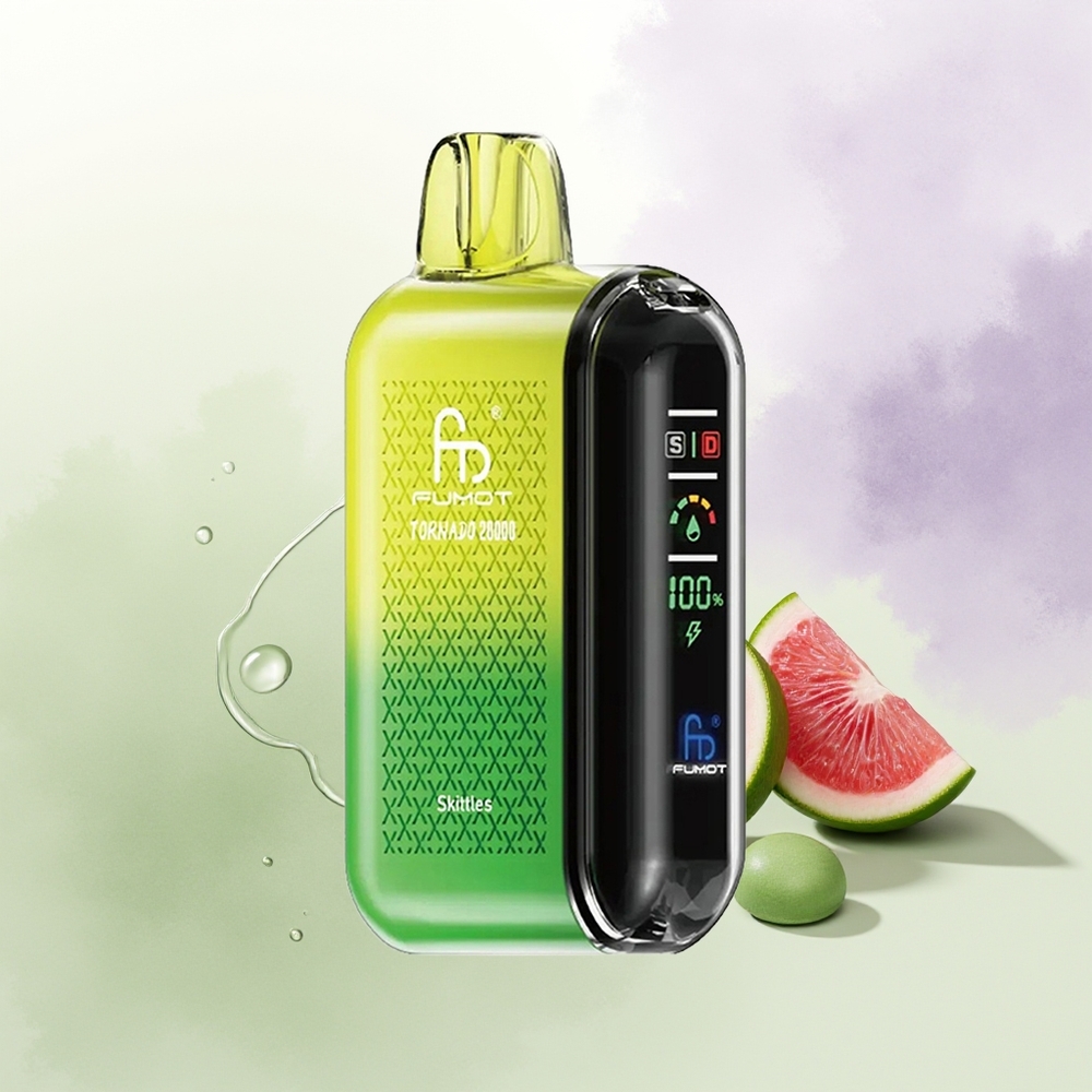 Fumot Tornado 20000 Pūšu Skittles Dual Mesh Coil Smart Display