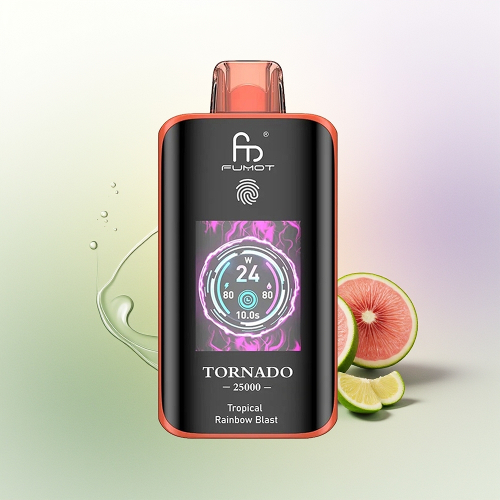 Fumot Tornado 25000 Puffs Tropiskā Varavīksnes Šķidrums ar Type-C Uzlādi un 700mAh Akumulatoru