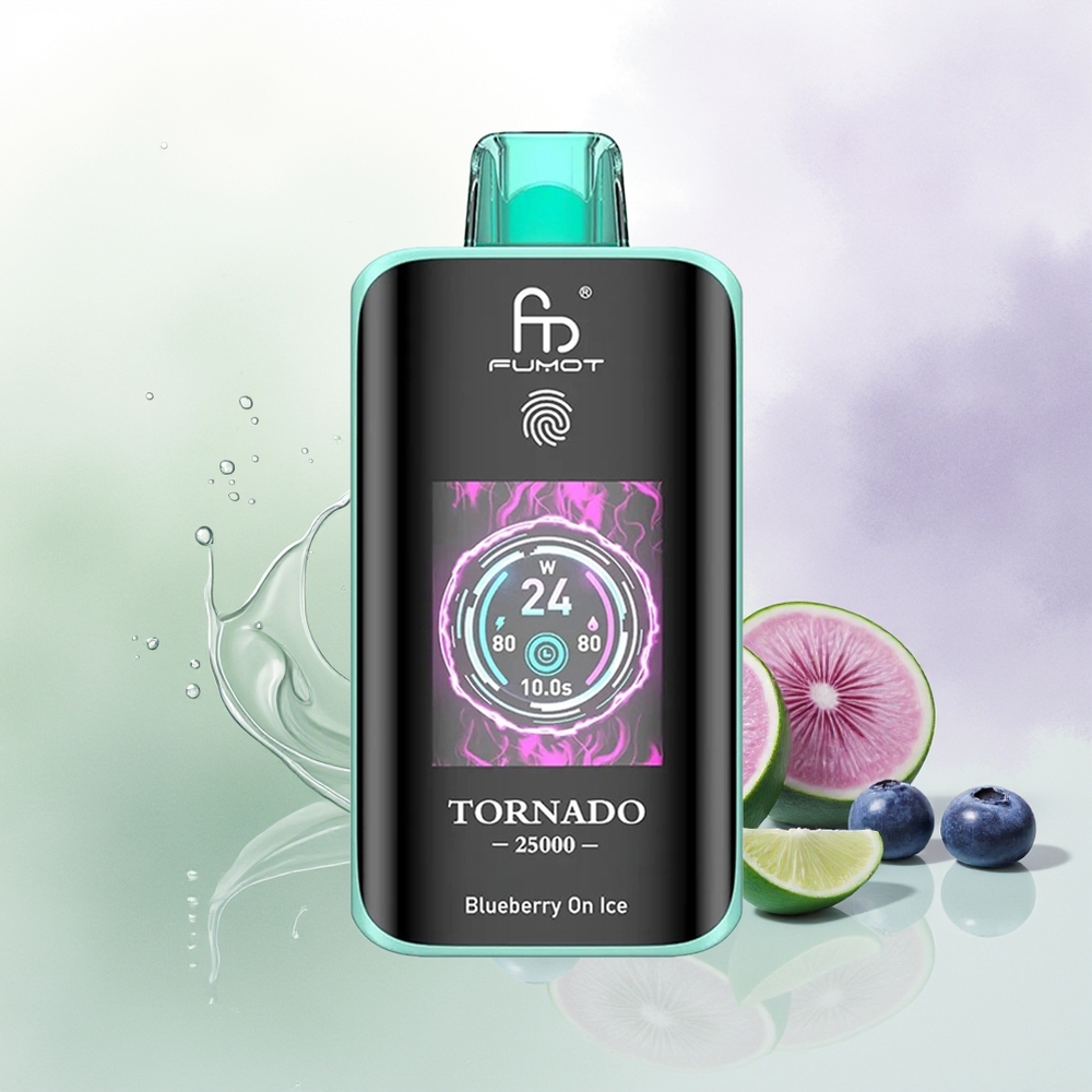 Fumot Tornado 25000 Puffs Zilenes ar Ledu 700mAh Type-C