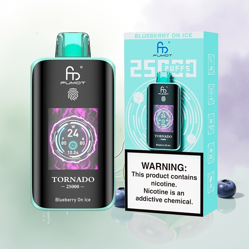 Fumot Tornado 25000 Puffs Zilenes ar Ledu 700mAh Type-C