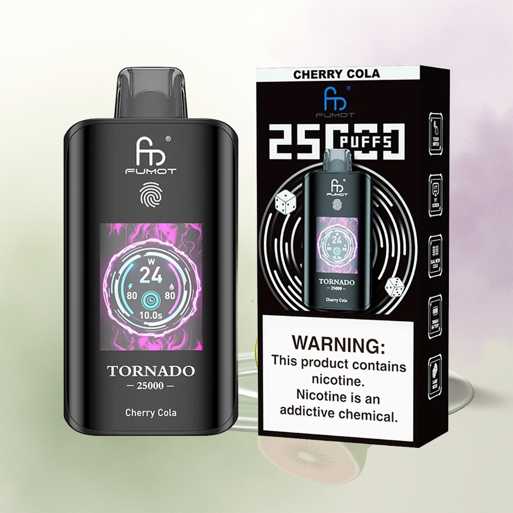 Fumot Tornado 25000 Pūšu 20ml/700mAh Ķiršu Kola Vienreizējās Lietošanas Vape