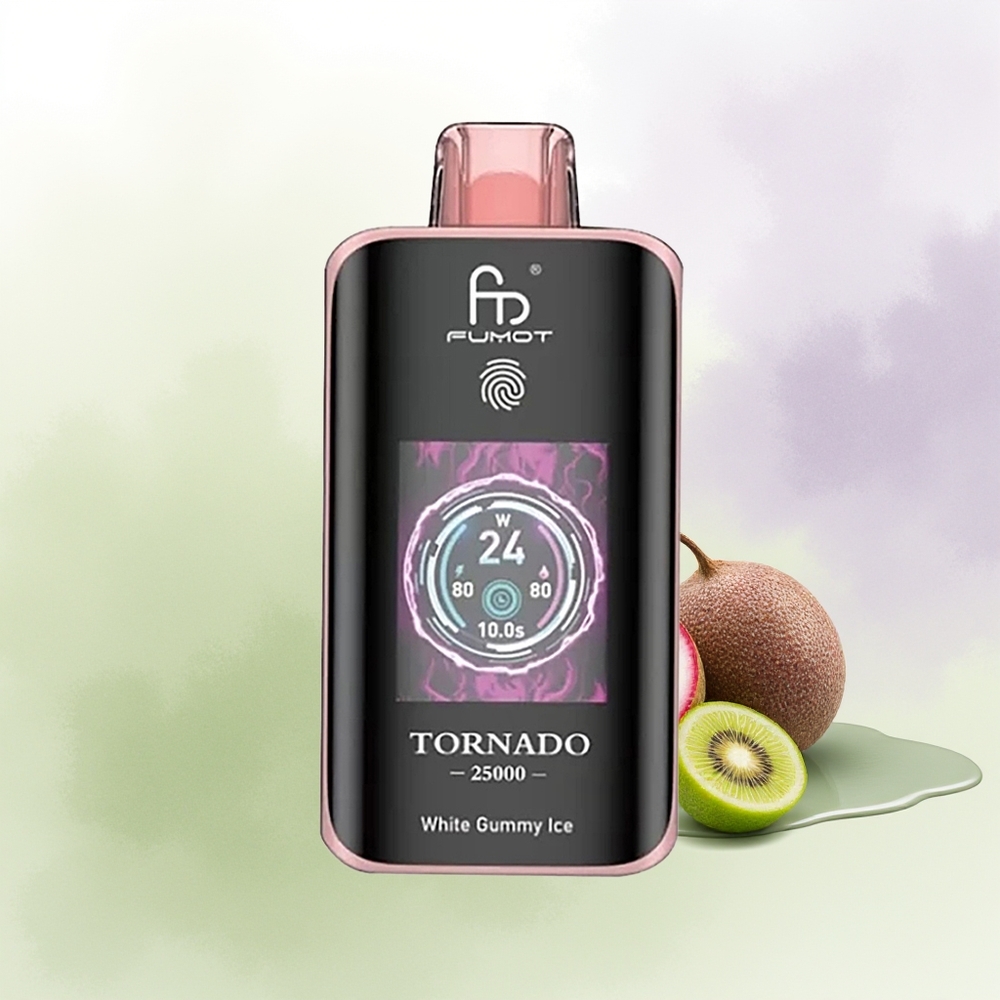 Fumot Tornado 25000 Pūšu Kiwi Pašija Guava 20ml HD Ekrāns