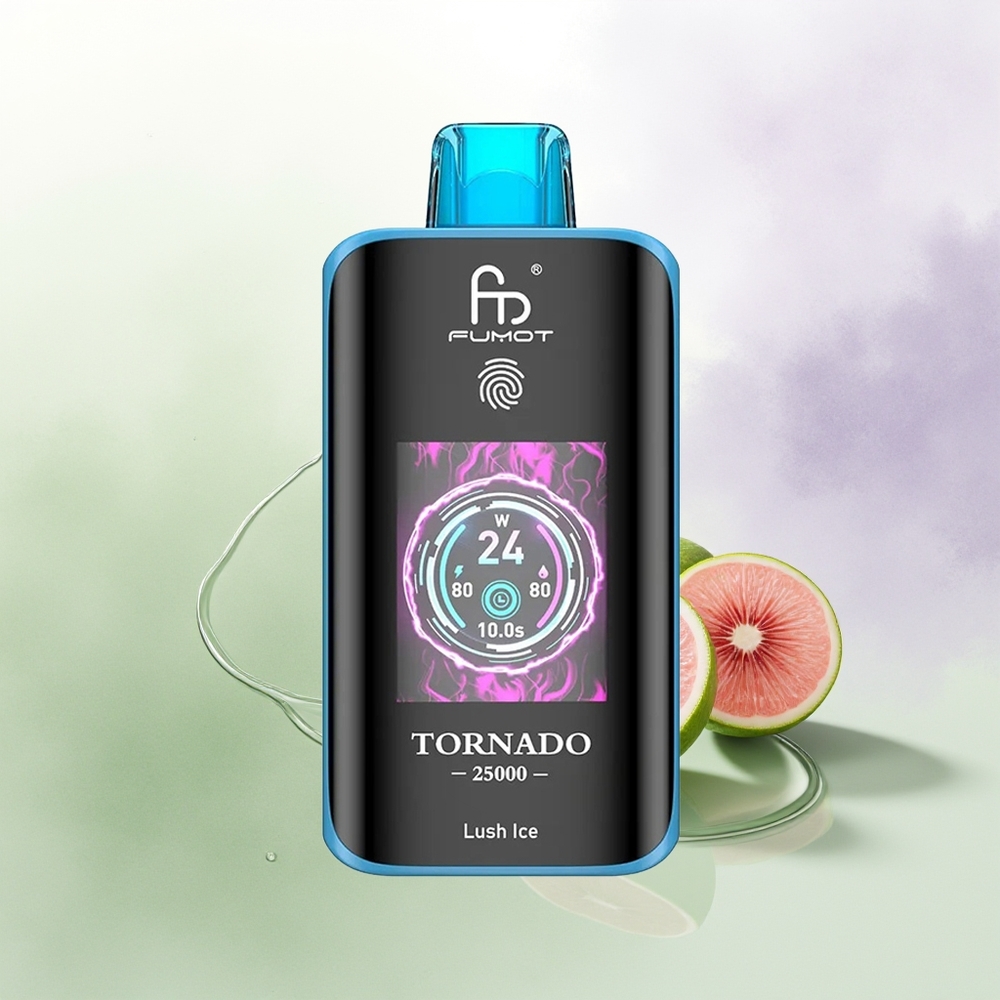 Fumot Tornado 25000 Pūšu Lush Ice HD Ekrāns Type-C Uzlāde