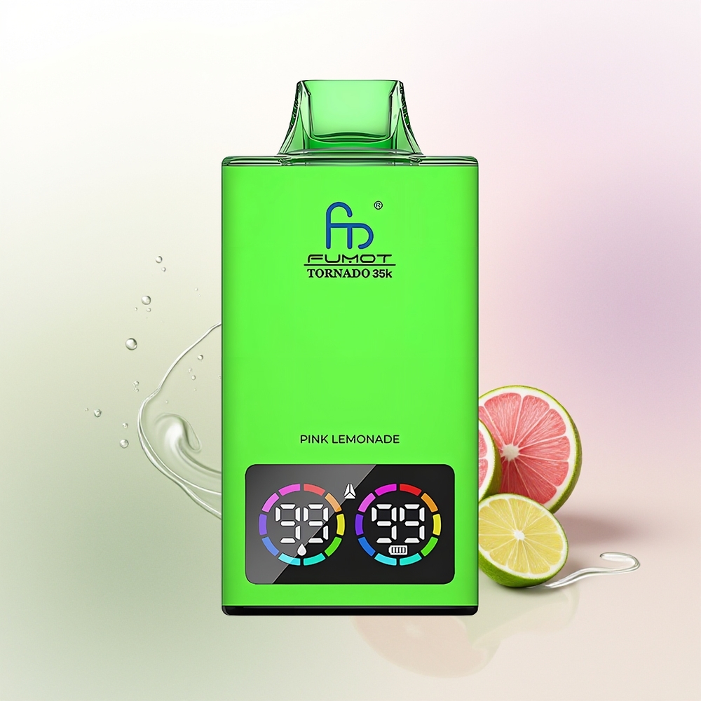 Fumot Tornado 35000 15ml Rozes Citronāde RGB Gaismas