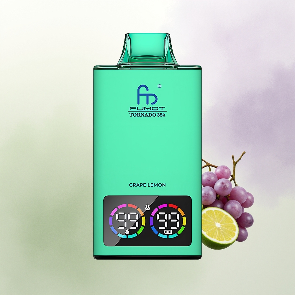 Fumot Tornado 35000 Vienreizējās Lietošanas Vape Vīnogu Citrons ar Dual Mesh Coil un 15ml E-šķidruma