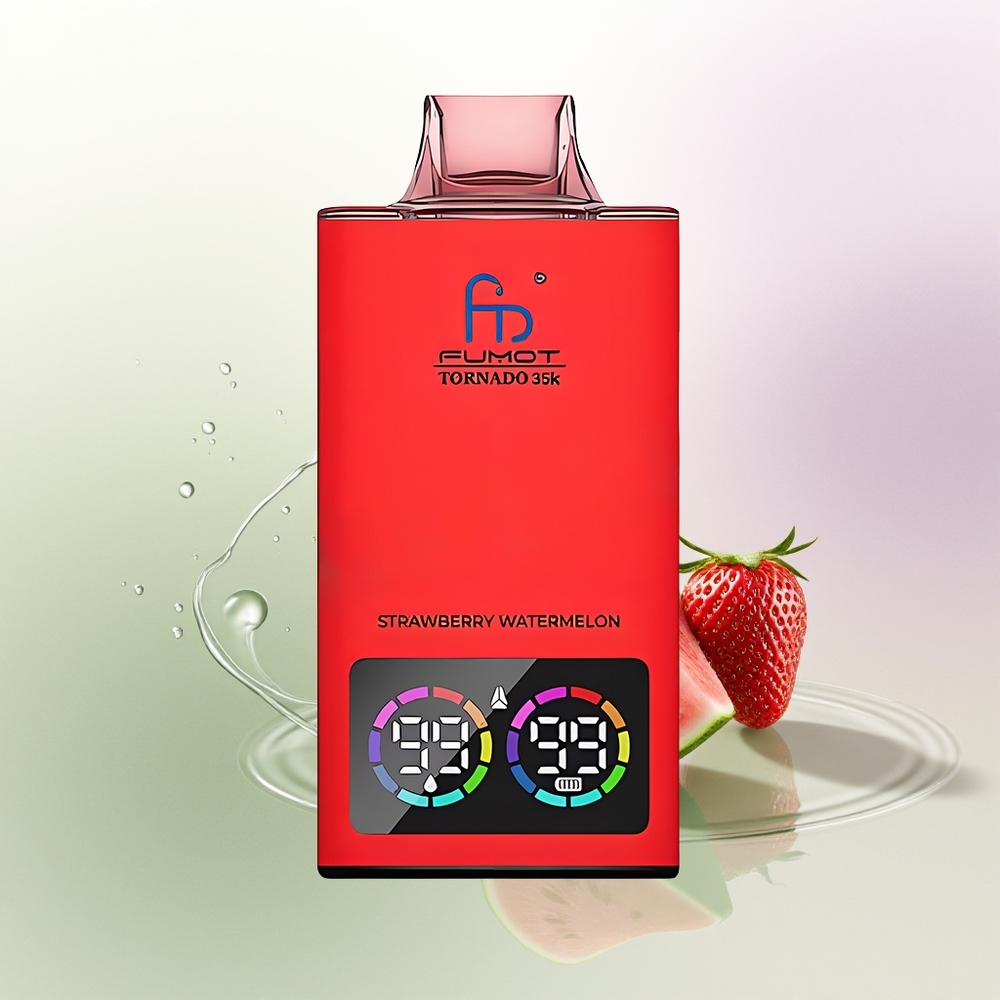 Fumot Tornado 35000 Vienreizējās Lietošanas Vape Zemeņu Arbūzs RGB Gaismas  15ml E-šķidrums