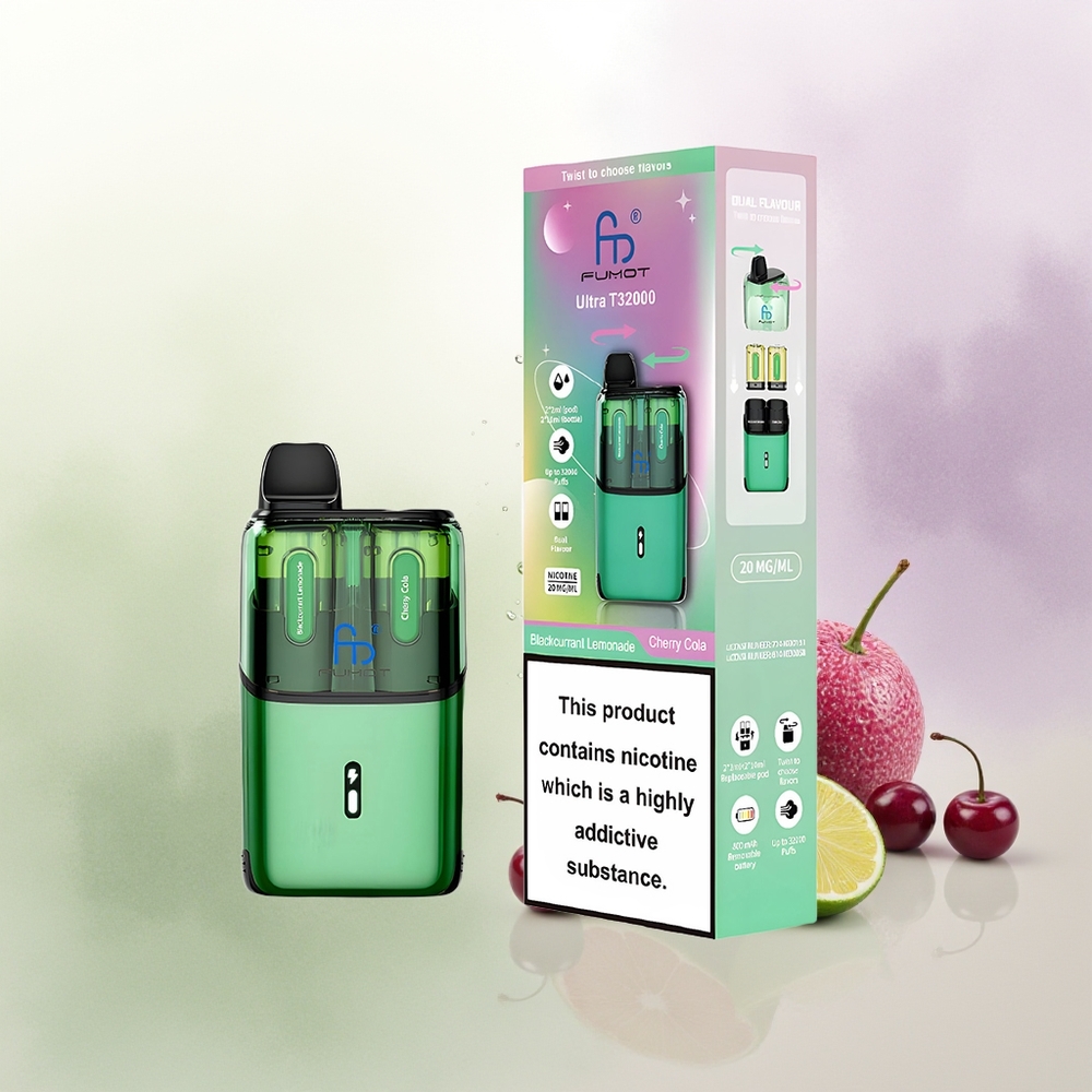 Fumot Ultra T32000 32000 šķūņi Melnā upene Citronāde - Ķiršu kola 800mAh