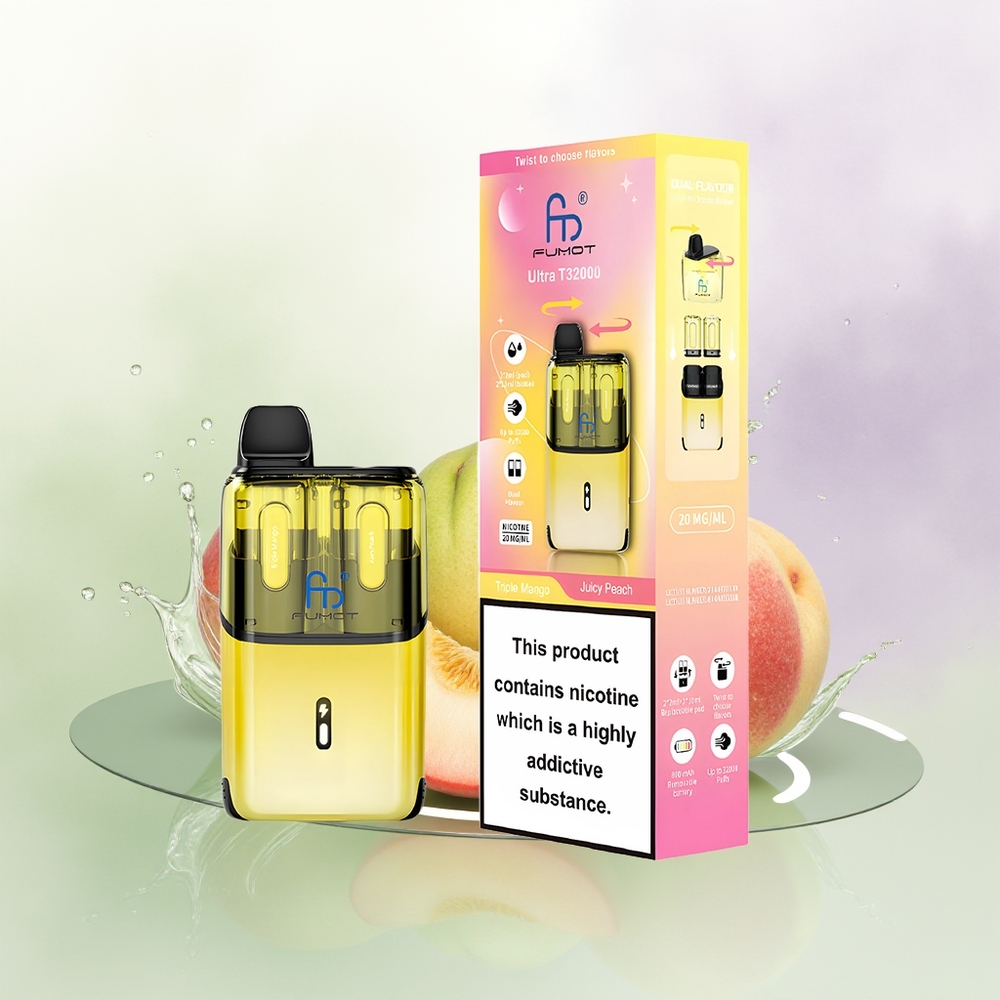 Fumot Ultra T32000 32K Puffu Trīs Mango - Džsūsija Persiks 24ml