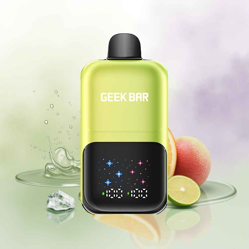 GEEK BAR 2GO 50000 Puffu Divkāršās Sērijas Vienreizējais Veipu Pildspalva Meksikas Mango Ledus 20ml Interaktīvs Liels Ekrāns 5 Nikotīna Sāls