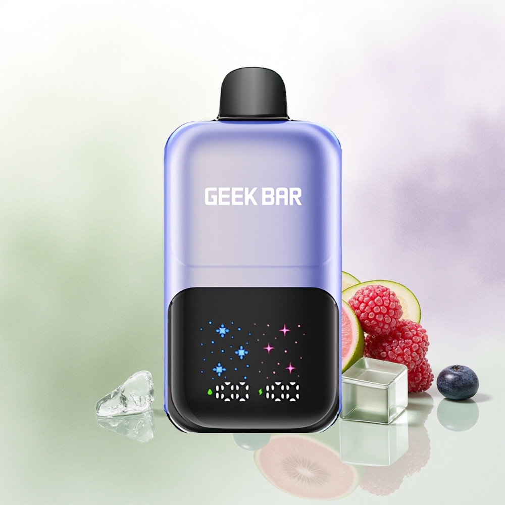 GEEK BAR 2GO 50000 Pūšu Divu Sēriju Izmetamā Veipa Pildspalva Jauktu Ogulāju Ledus ar Interaktīvo Lielo Ekrānu un 20ml Tvertnēm