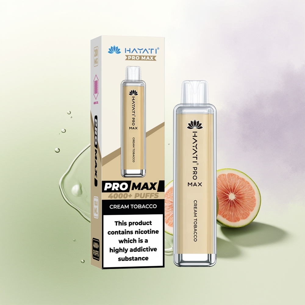 Hayati Pro Max 4000 Puffs Izjūtu Tobaka Vienreizējās Lietošanas Vape 2 Nikotīns 1400mAh