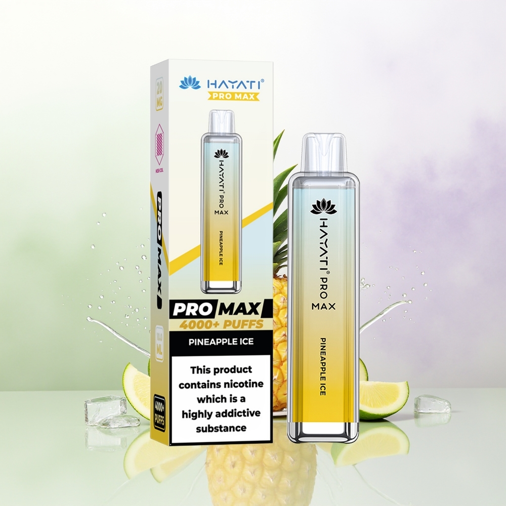 Hayati Pro Max 4000 Puffs Vienreizējās Lietošanas Vape Ananāsu Ledus 5 Nicotine 1400mAh