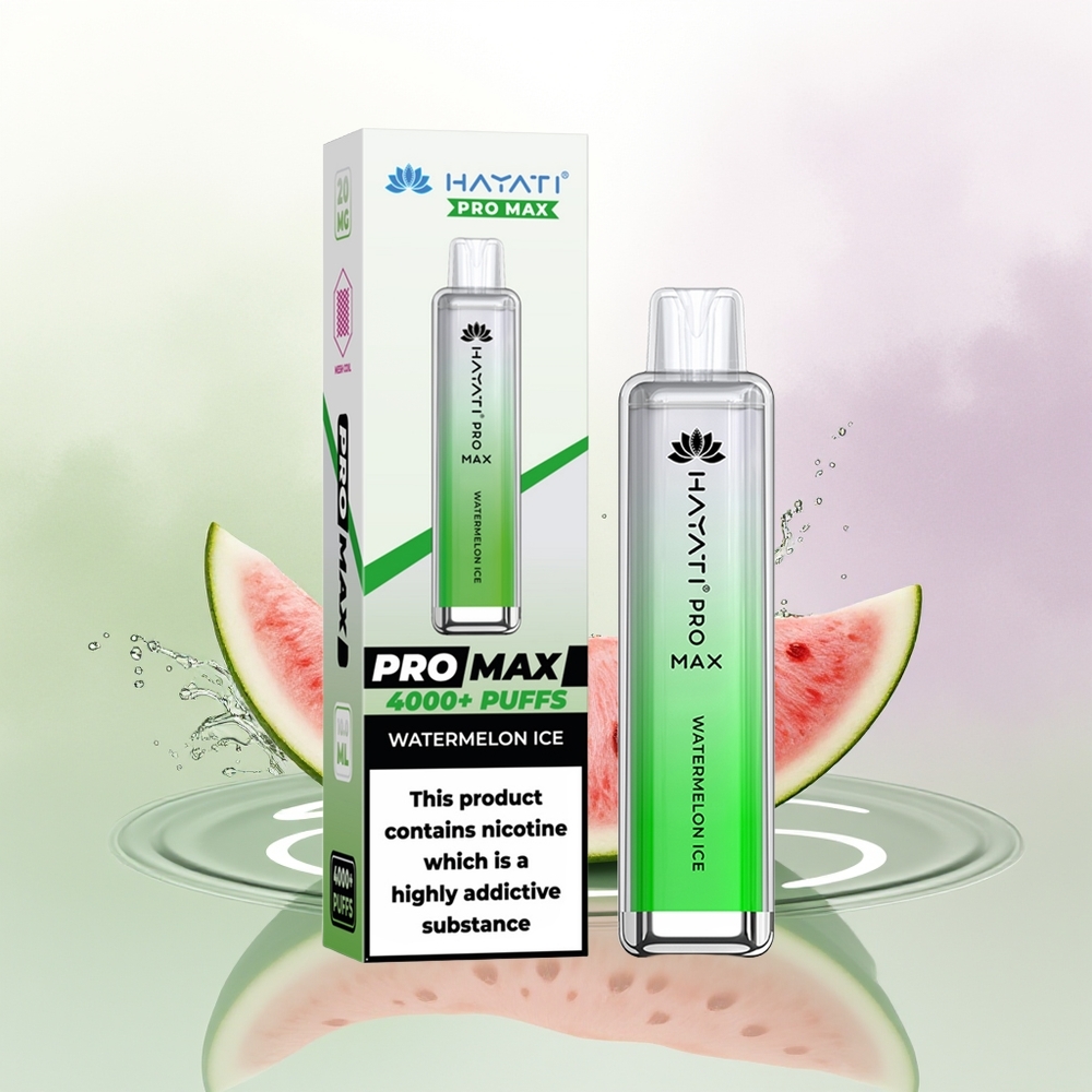 Hayati Pro Max 4000 Puffs Vienreizējās Lietošanas Vape Arbūzu Ledus ar 2 Nikotīna un 1400mAh Akumulatoru