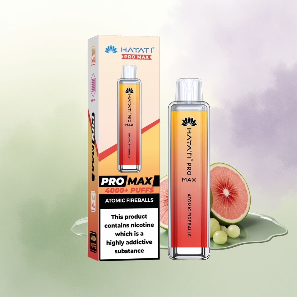 Hayati Pro Max 4000 Puffs Vienreizējās Lietošanas Vape Atomiskās Ugunsbumbas ar 5 Nikotīna un 1400mAh Akumulatoru
