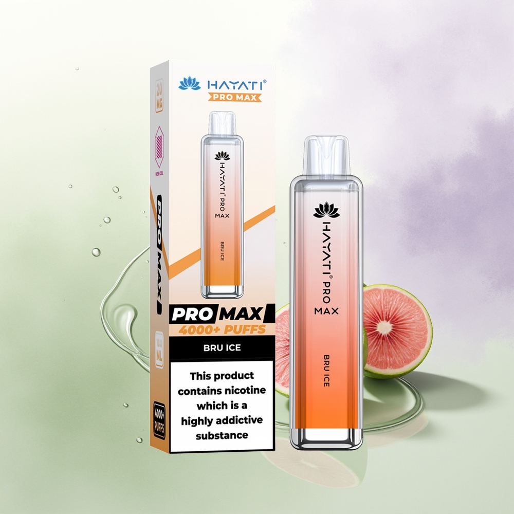 Hayati Pro Max 4000 Puffs Vienreizējās Lietošanas Vape Ledus Brūnis ar 5 Nikotīna un 1400mAh Akumulatoru