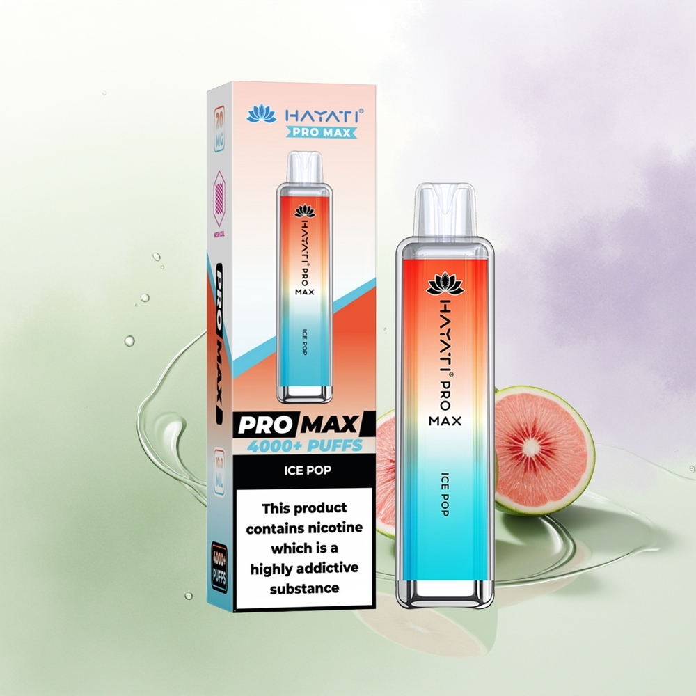 Hayati Pro Max 4000 Puffs Vienreizējās Lietošanas Vape Ledus Pop 2ml 5 Nicotine