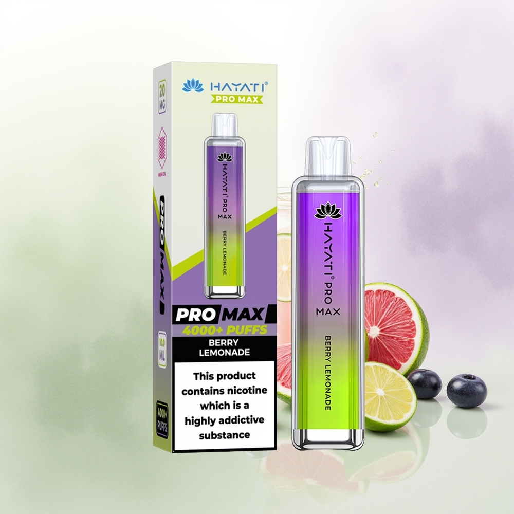 Hayati Pro Max 4000 Puffs Vienreizējās Lietošanas Vape Ogļu Limonāde 2 Nikotīna 1400mAh