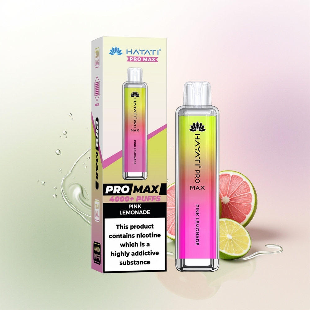 Hayati Pro Max 4000 Puffs Vienreizējās Lietošanas Vape Rozes Citronādes Garša ar 5 Nikotīna un 1400mAh Akumulatoru