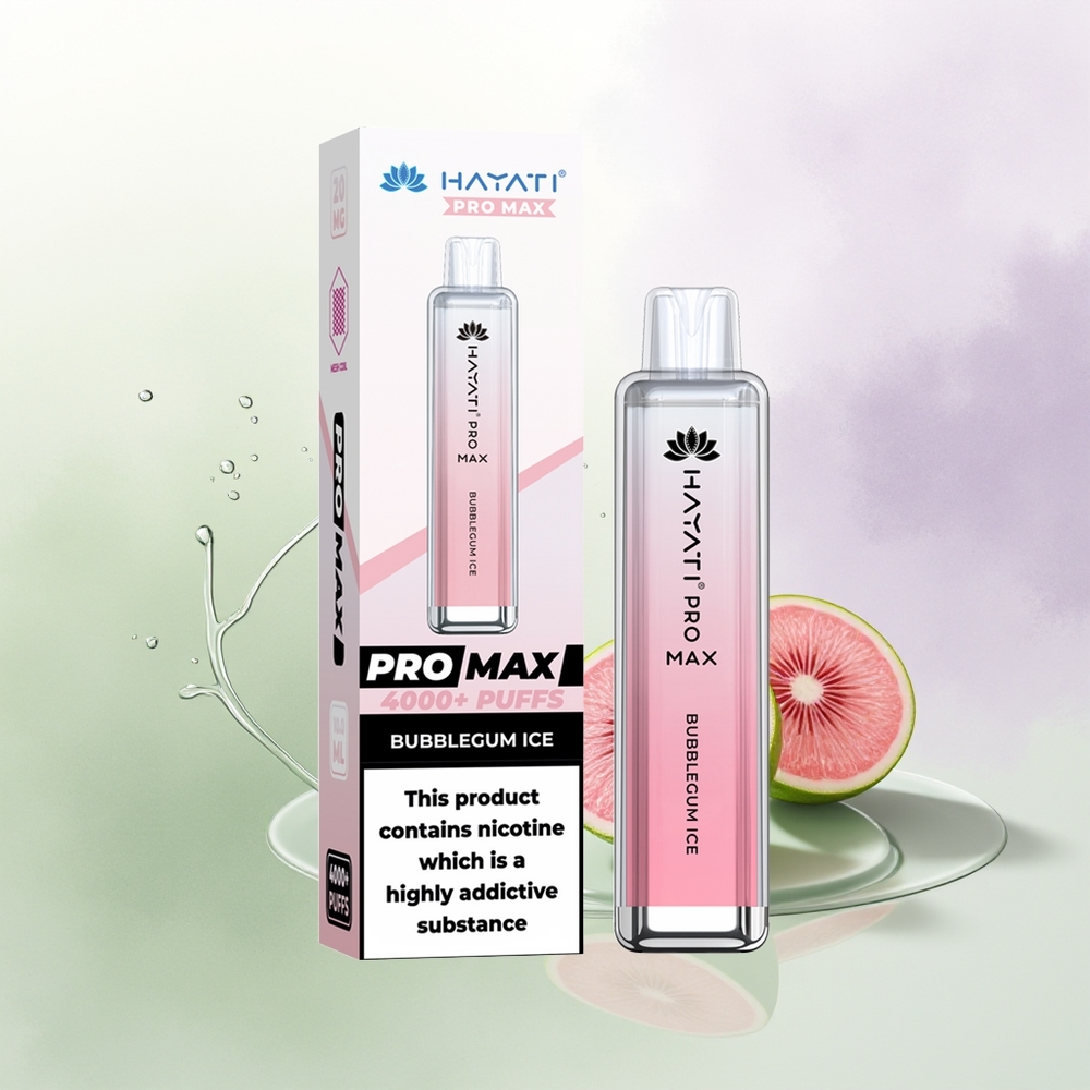Hayati Pro Max 4000 Puffs Vienreizējās Lietošanas Vape Sālsgāzes Ledus ar 2ml tvertni un 2 nikotīna