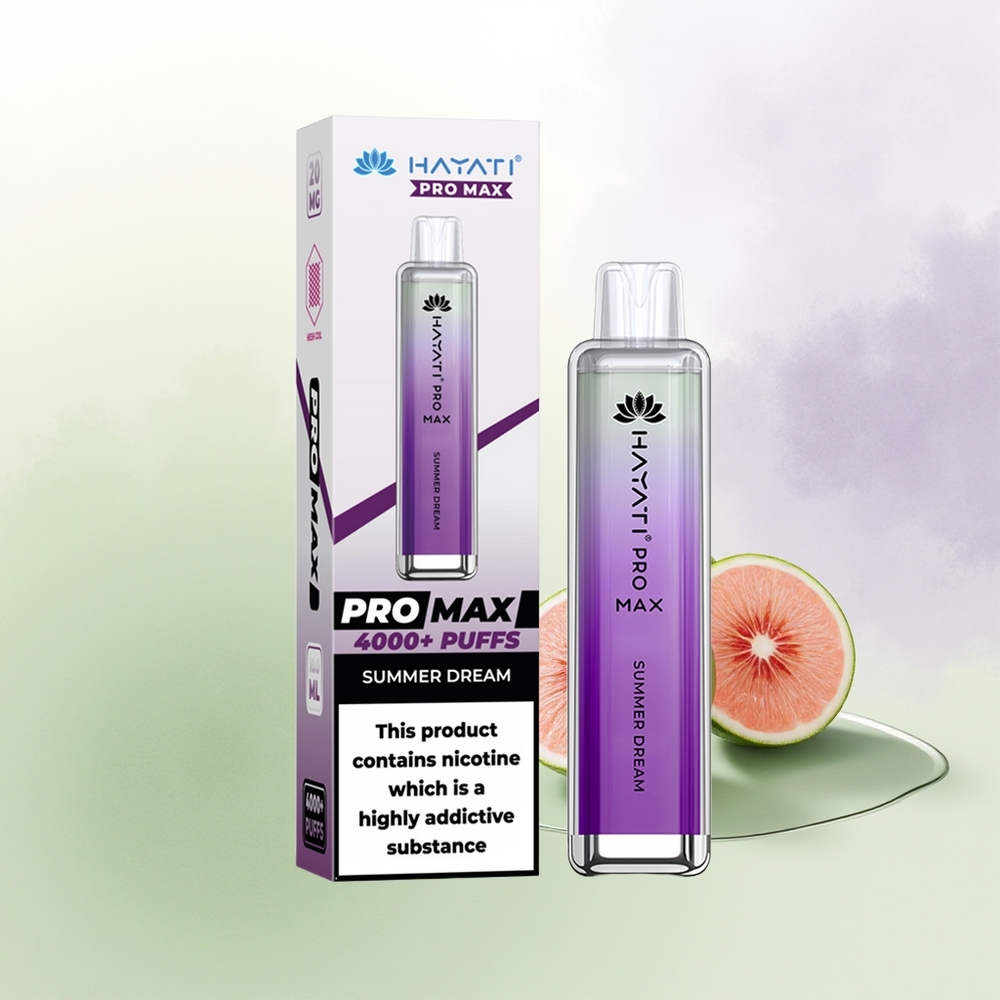 Hayati Pro Max 4000 Puffs Vienreizējās Lietošanas Vape Vasaras Sapnis ar 2 Nikotīna un 1400mAh Akumulatoru