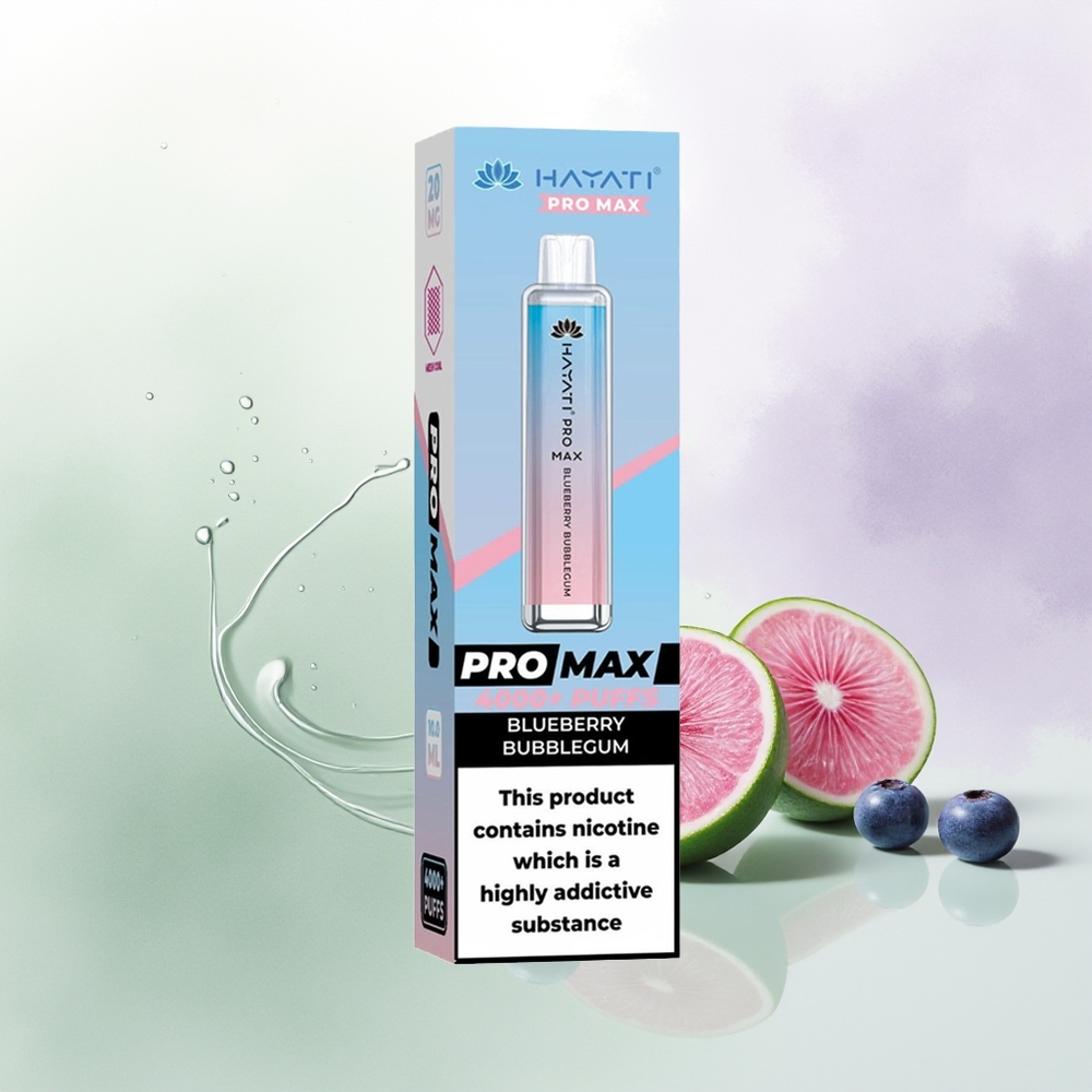 Hayati Pro Max 4000 Puffs Vienreizējās Lietošanas Vape Zilā Dzērveņu Gumija ar 5 Nikotīna un 1400mAh Akumulatoru