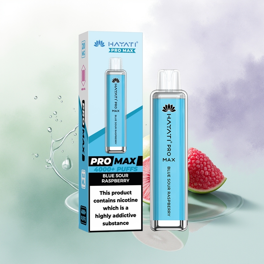 Hayati Pro Max 4000 Puffs Vienreizējās Lietošanas Vape Zilā Skābā Aveņu ar 2ml tvertni un 1400mAh bateriju