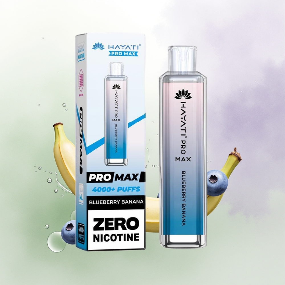 Hayati Pro Max 4000 Puffs Vienreizējās Lietošanas Vape Zilābanāns Krāšņs + 5 Nikotīns + 1400mAh