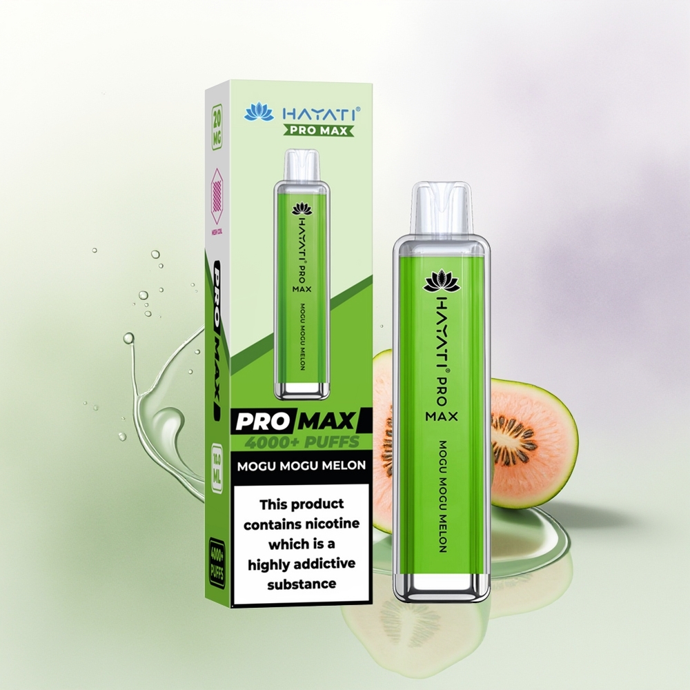 Hayati Pro Max 4000 Puffu Vienreizējās Lietošanas Vape Mogu Mogu Melone ar 5 Nikotīna un 1400mAh Akumulatoru