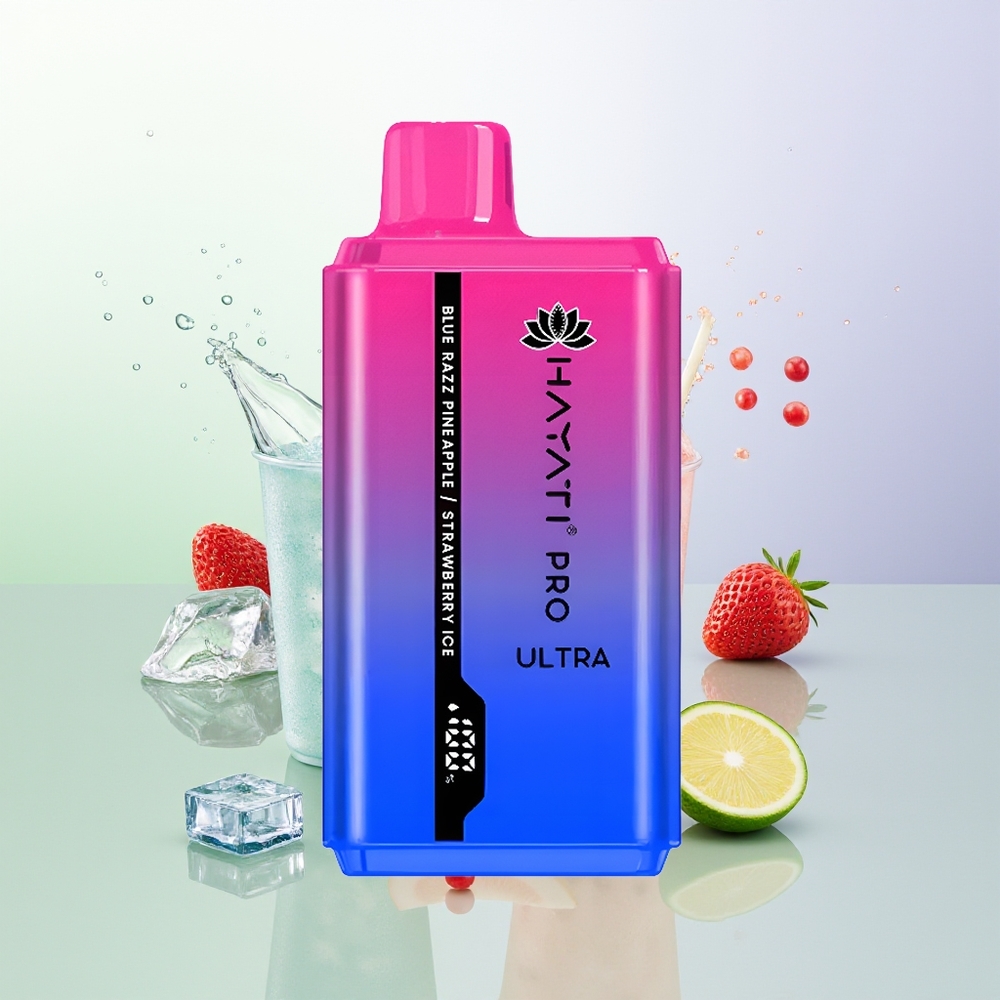 Hayati Pro Ultra 15000 Pūfu Zilā Aveņu-Ananāsu Aukstā Zemeņu
